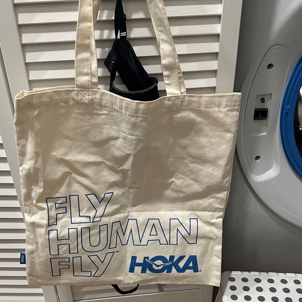 Hoka Canvas Tote with Blue Text